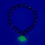Green Planet Glow in the Dark Blue Marbled Stretch Beaded Bracelet,