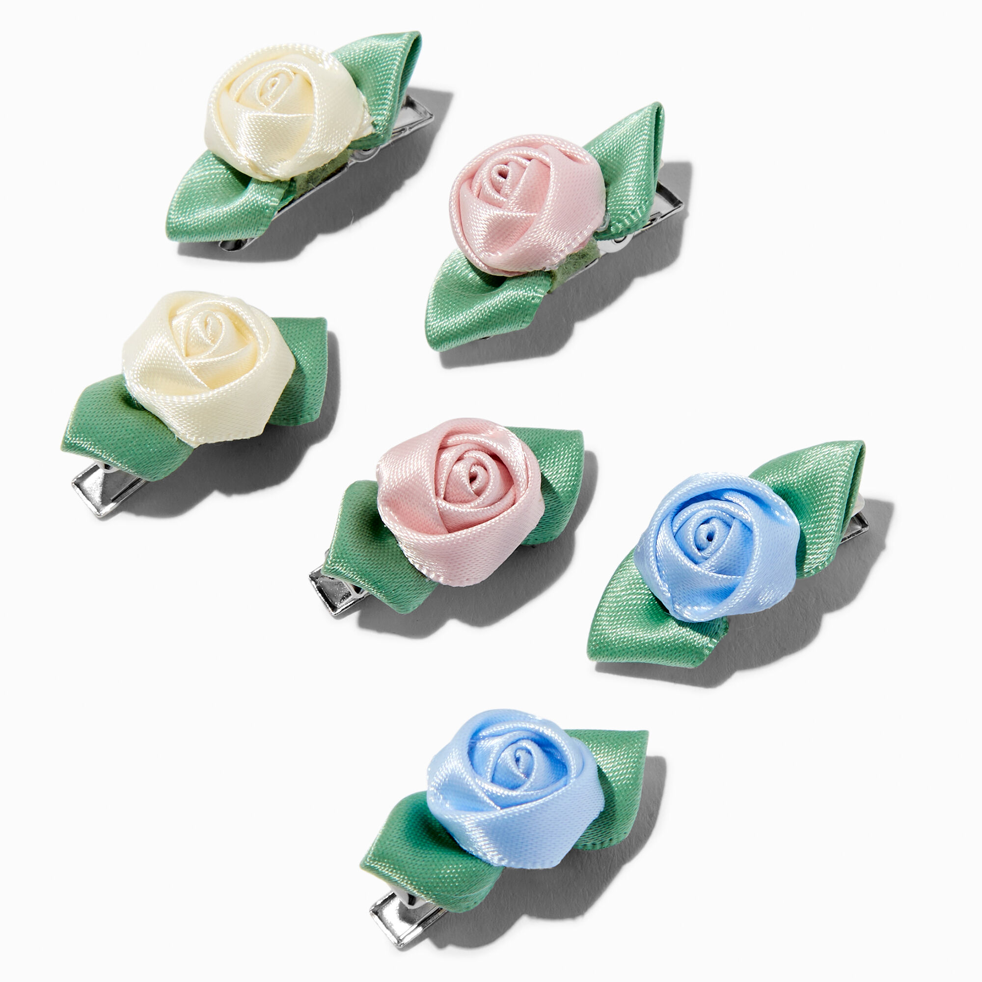 View Claires Pastel Rose Mini Hair Clips 6 Pack Green information