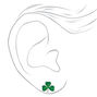 Green Glitter Shamrock Stud Earrings,