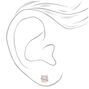 Rose Gold Cubic Zirconia 5MM Round Stud Earrings,