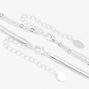 Silver Chain Multi Strand Necklace- Rose,