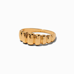 Gold-tone Textured Dome Rings - 4 Pack,