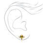 Gold Bumblebee Crystal Clip On Stud Earrings,