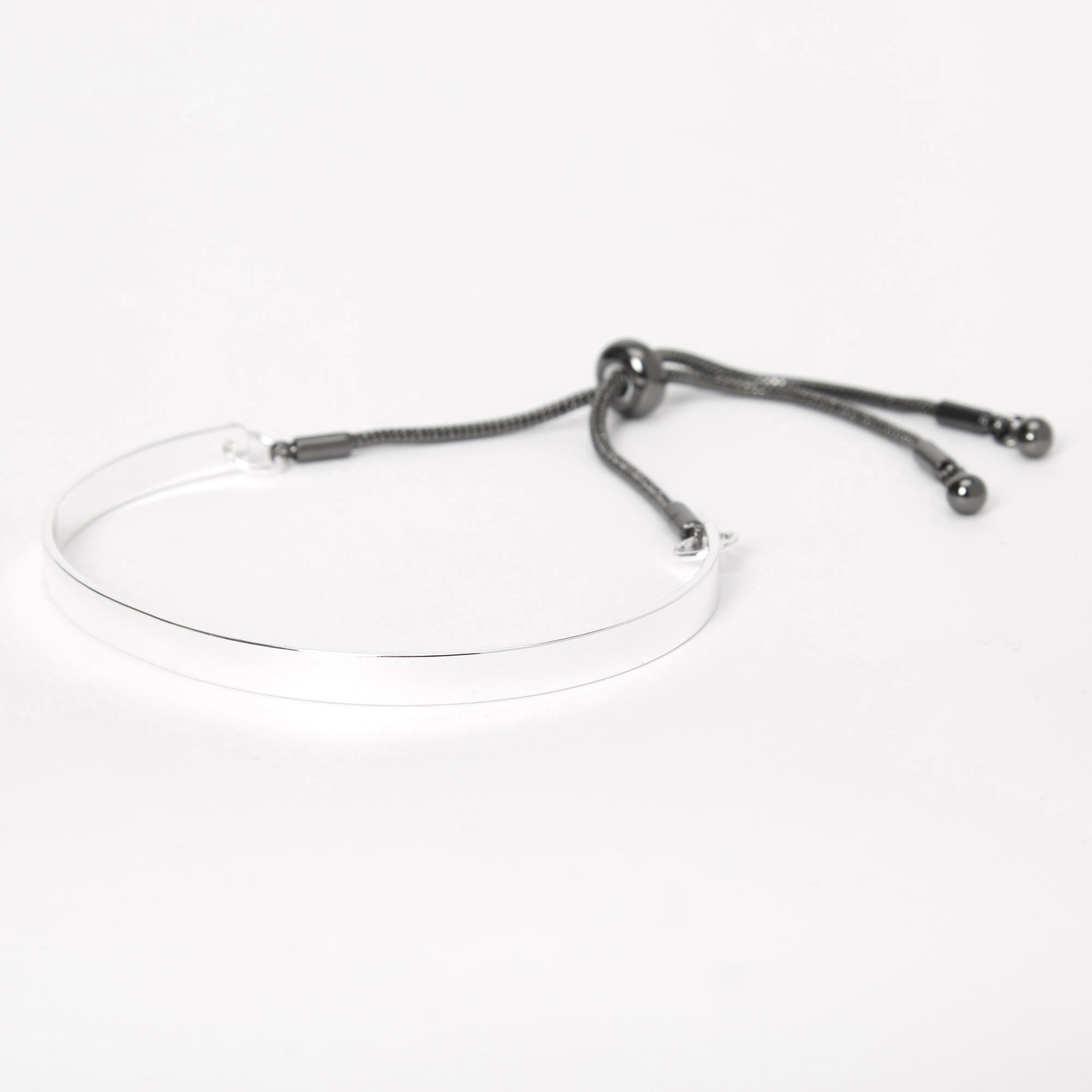 Silver Beaded Bolo Cuff Bracelet,