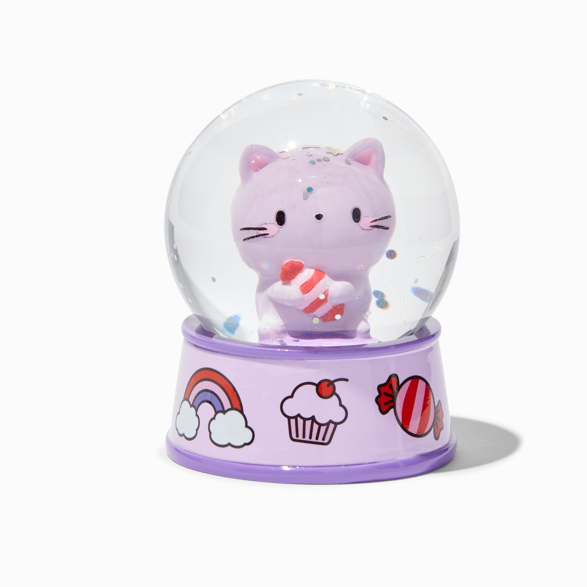 View Claires Cat Snow Globe Purple information