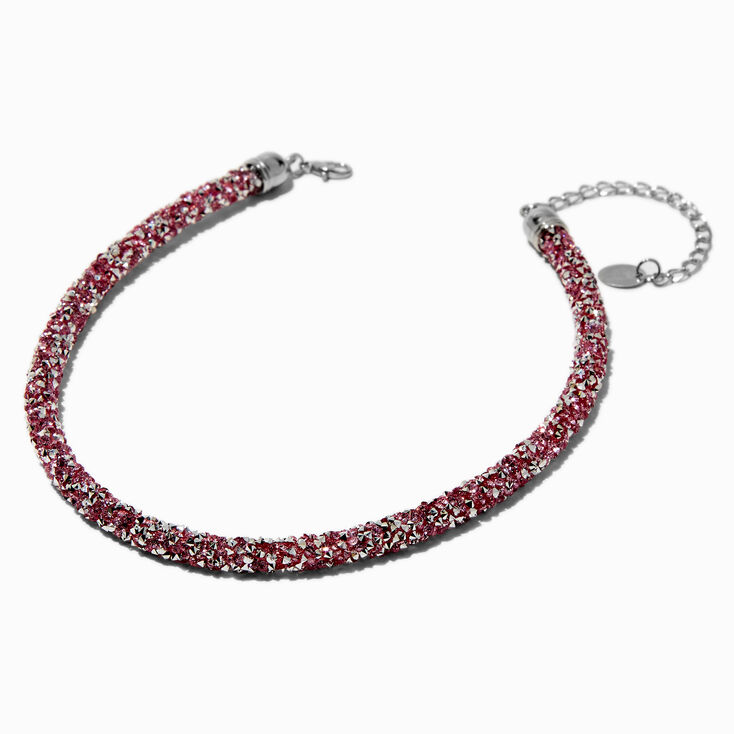 Claire&#39;s Club Pink Glitter Necklace,