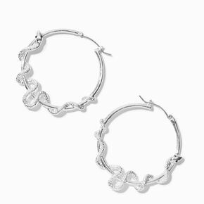 Silver-tone Snake Large Hoop Earrings,