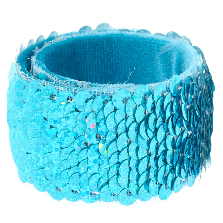 Reversible Sequin Slap Bracelet - Blue,