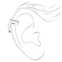 Silver Crystal Anchor Charm Ear Cuff,