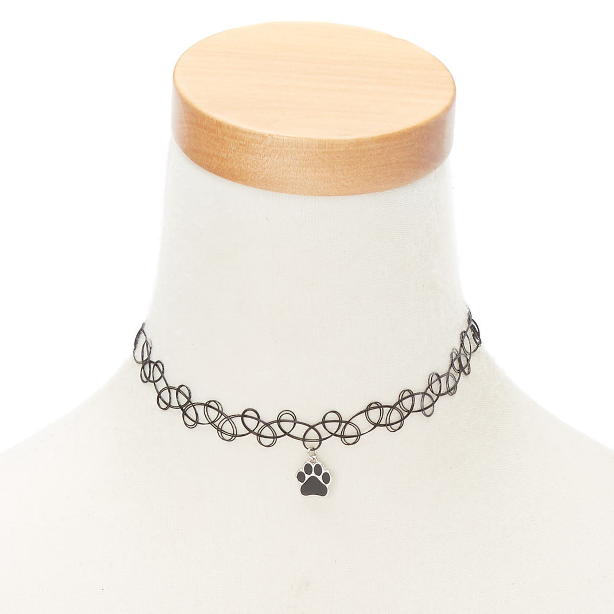 View Claires Paw Print Mood Tattoo Choker Necklace information
