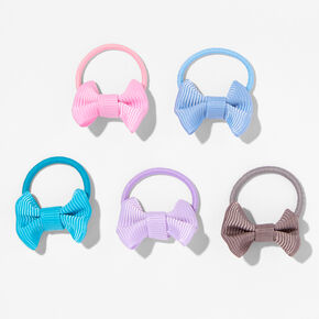 Claire&#39;s Club Deep Pastel Bow Hair Ties - 10 Pack,