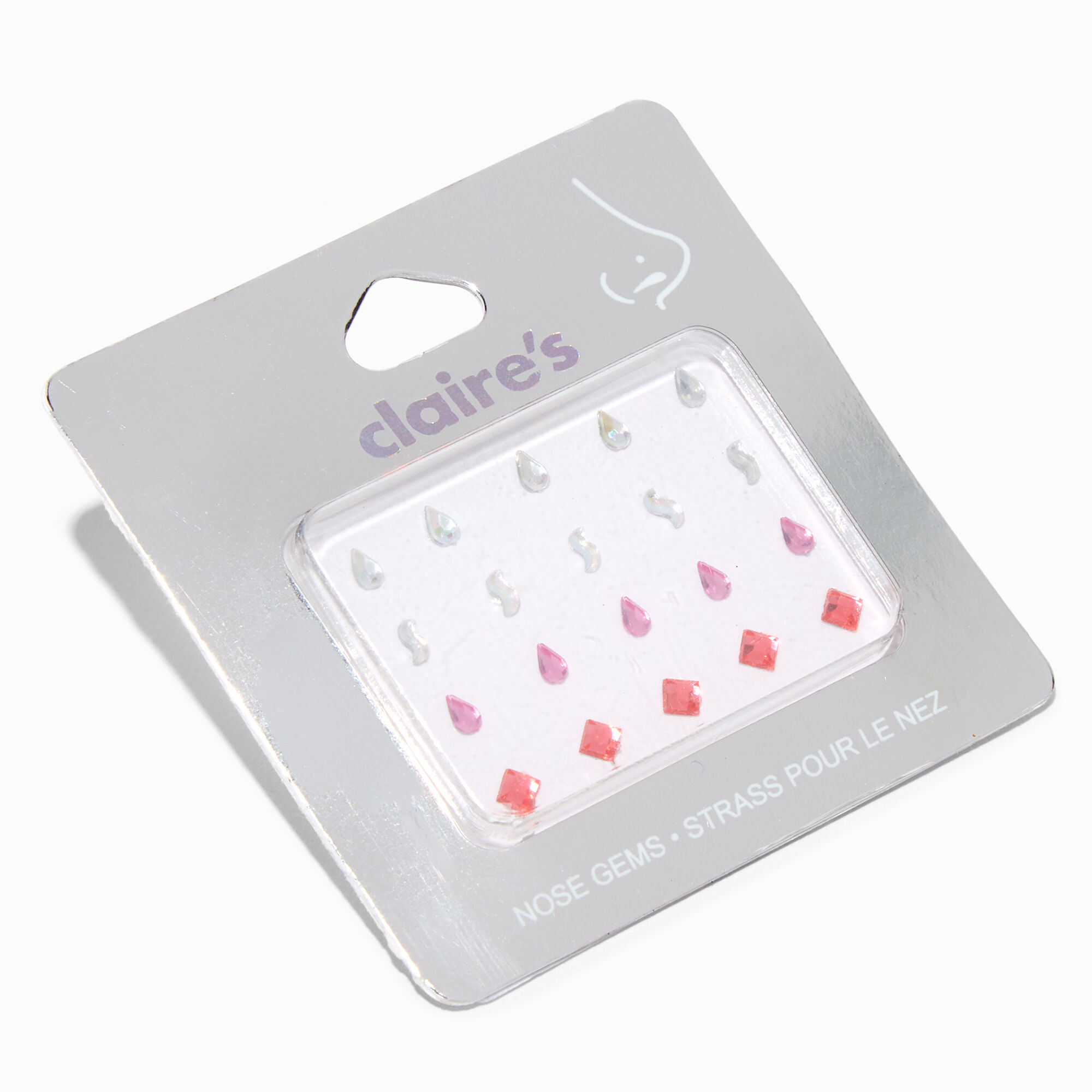 View Claires Diamond Nose Gems 20 Pack Pink information