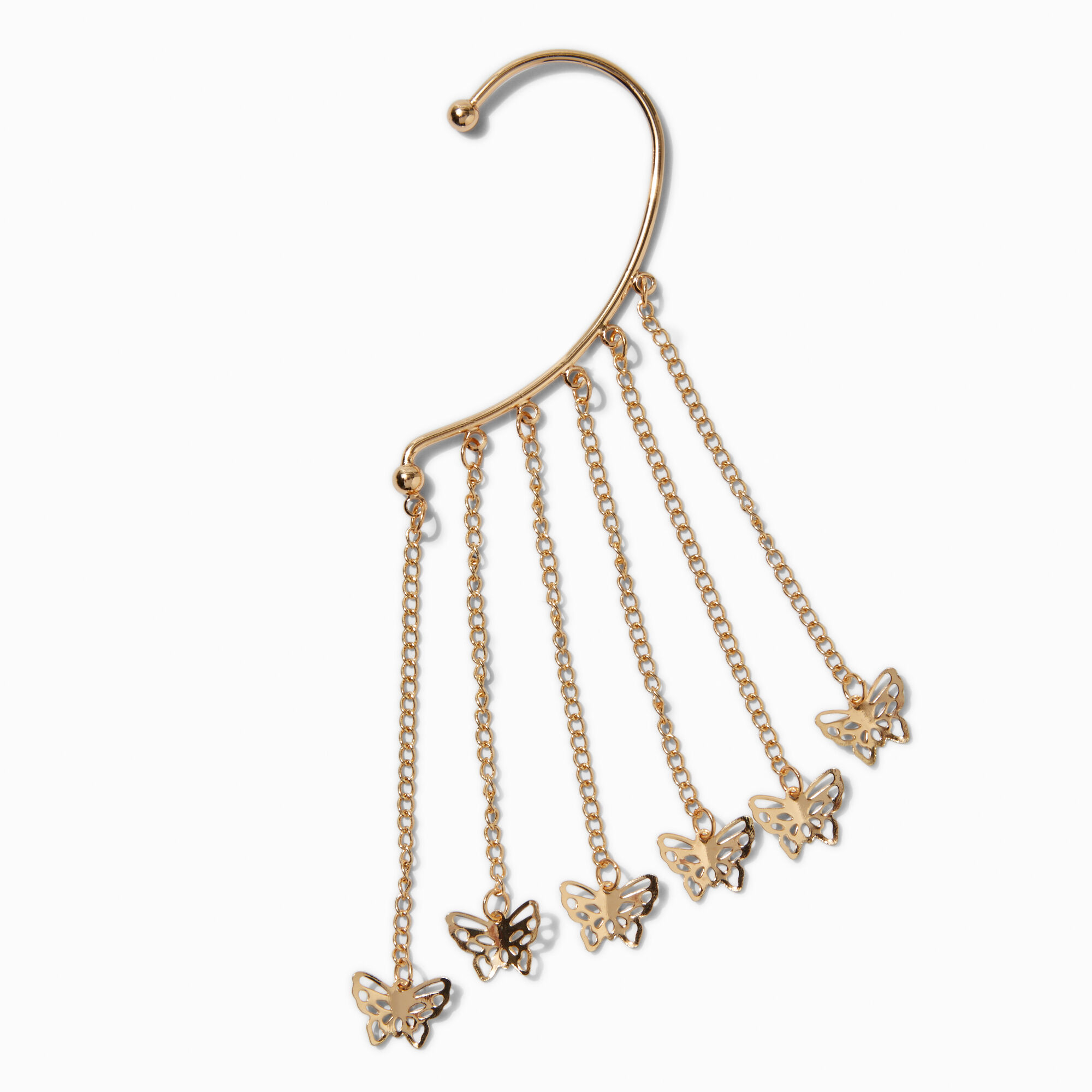 View Claires Tone Butterfly Fringe Ear Cuff Gold information