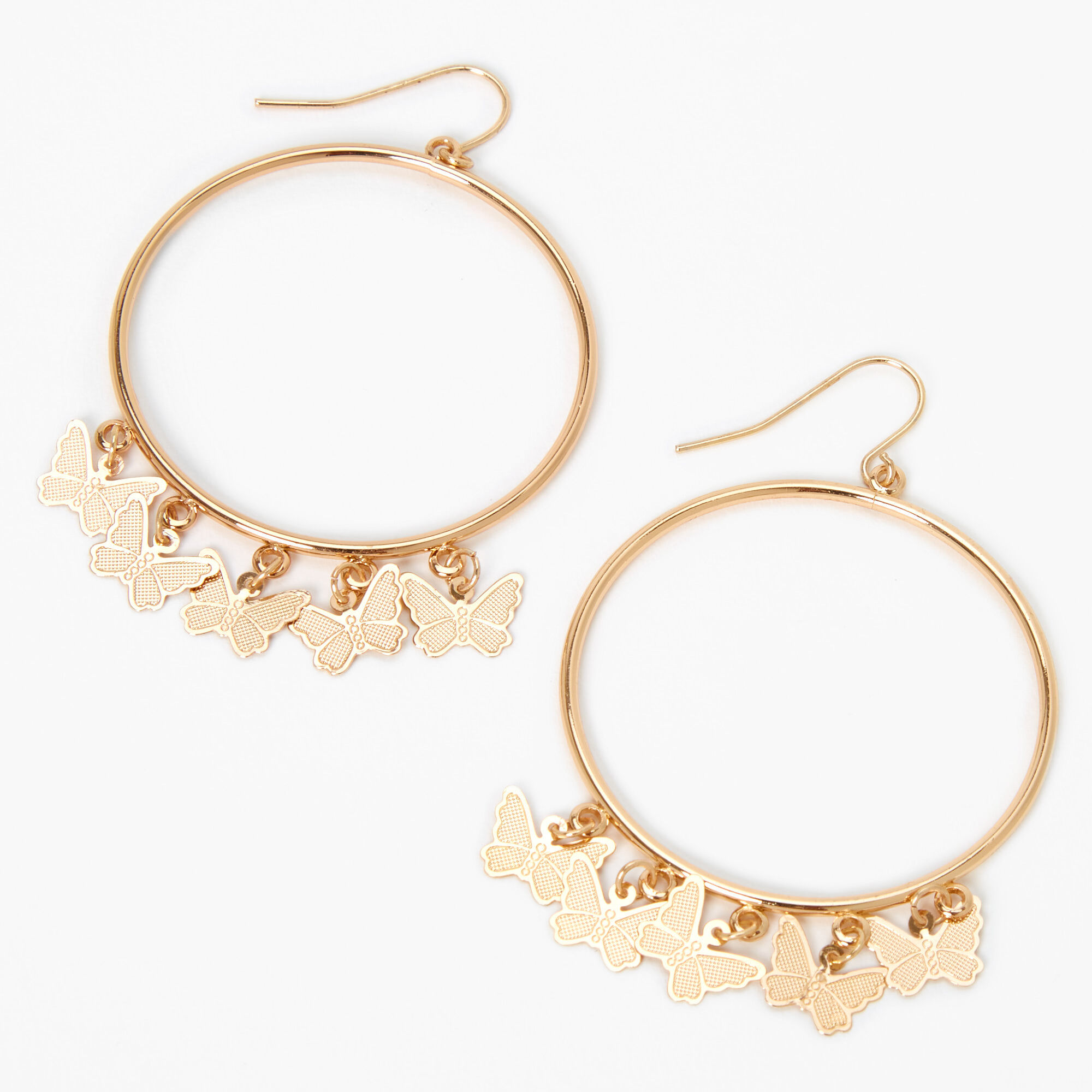 Hoop earrings outlet with hanging charms