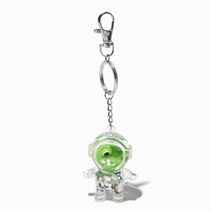 Astronaut Frog Water-Filled Glitter Keychain