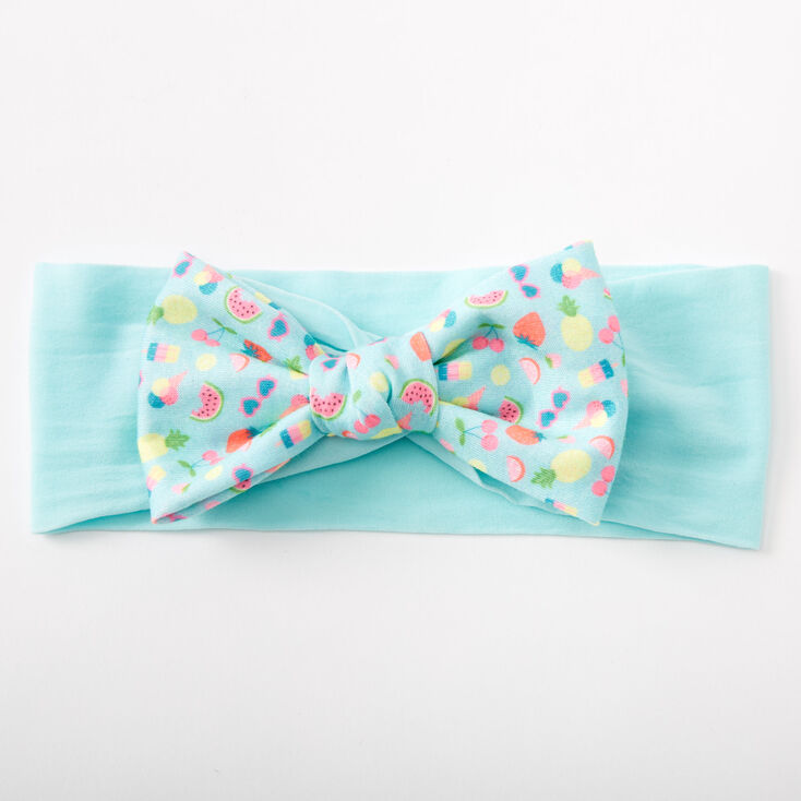 Claire&#39;s Club Knotted Bow Summer Fun Headwrap - Mint,