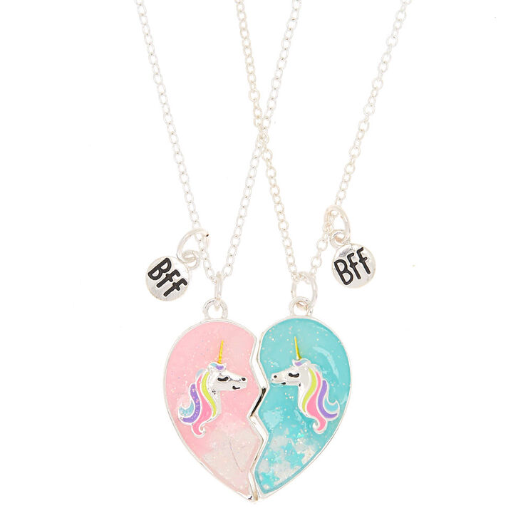 Best Friends Unicorn Heart Pendant Necklaces - 2 Pack,