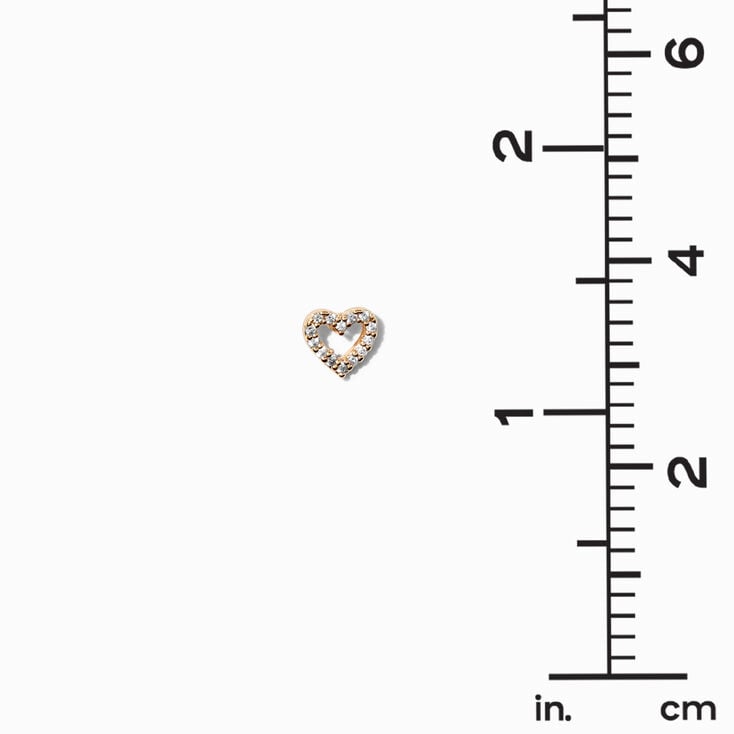 Gold Cubic Zirconia Heart &amp; Stud Earrings - 3 Pack,