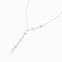 Collier en Y &eacute;toile asym&eacute;trique couleur argent&eacute;e,