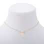 Gold Long Horn Shell Pendant Necklace,
