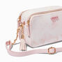 Pink Marble Print Camera Crossbody Bag,