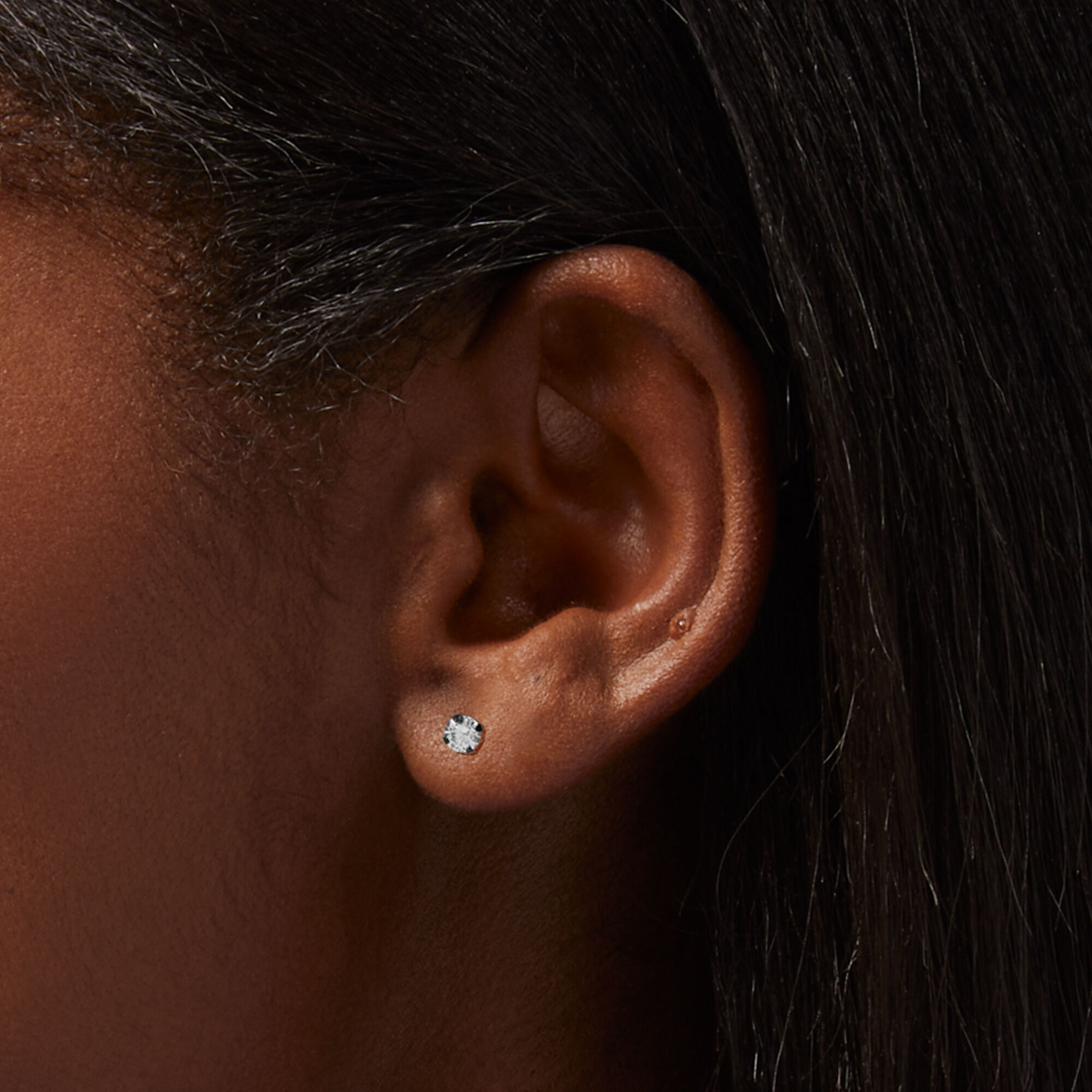 Claire s Exclusive Black Stainless Steel 4mm Cubic Zirconia Studs Ear Piercing Kit with Ear Care Solution Claire s CA