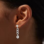 Pearl &amp; Silver-tone Cuban Chain 2&quot; Drop Earrings,