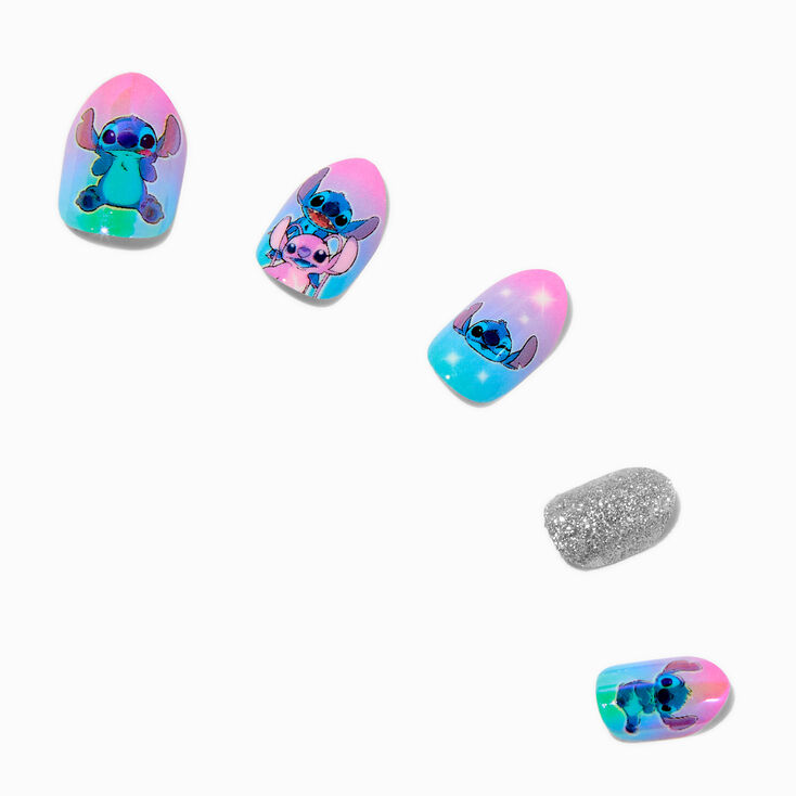 Disney Stitch Claire&#39;s Exclusive Bling Stiletto Press On Faux Nail Set - 20 Pack,