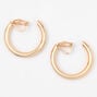 Gold 30MM Tube Clip On Hoop Earrings,