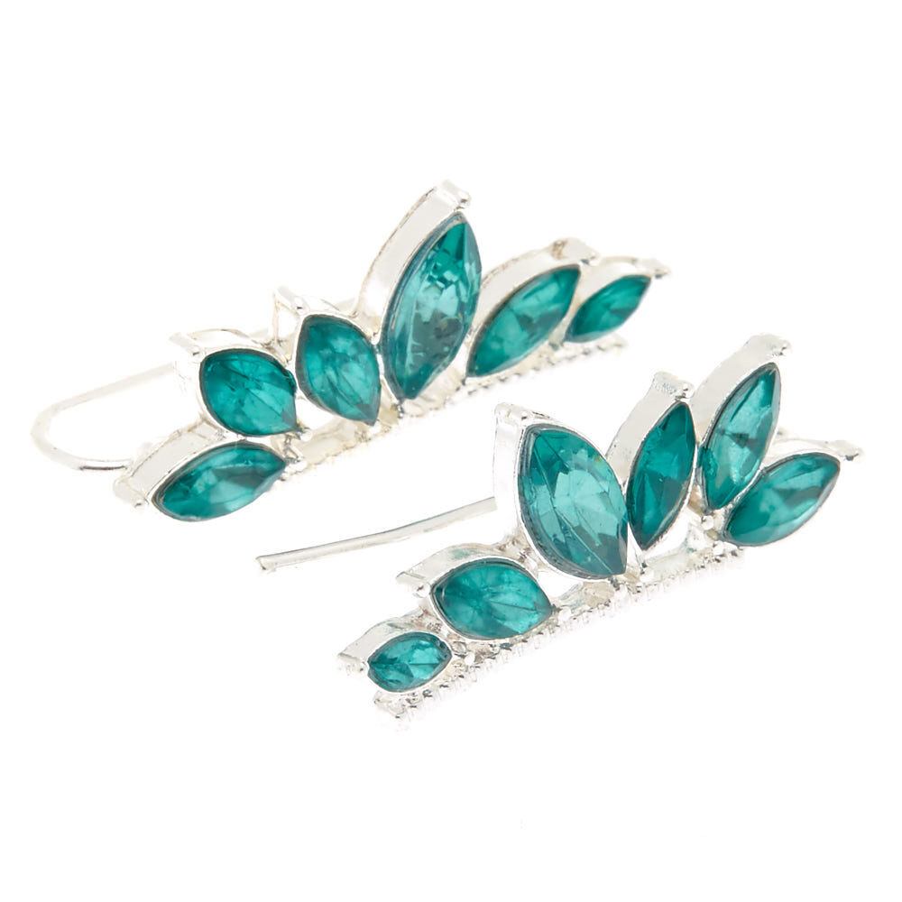 Bijoux d'oreille avec émeraude d’imitation,