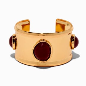 Burgundy Stone Cuff Bracelet,