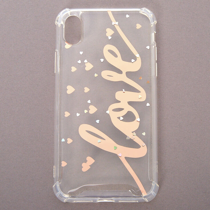 Rose Gold Love Protective Phone Case - Fits iPhone XR,