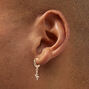 Gold-tone Starburst Hoop Earrings,