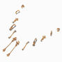 Gold-tone Star &amp; Moon Earring Stackables Set - 6 Pack,