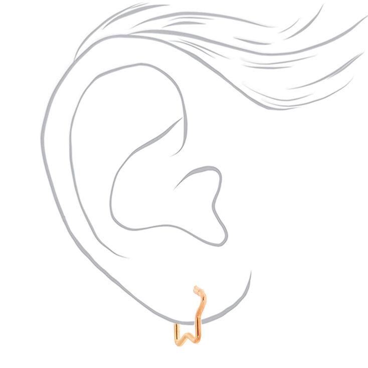 Rose Gold 15MM Star Hoop Earrings,