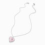 Cow Heart Locket Pendant Necklace,