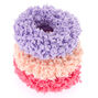 Small Fuzzy Glitter Hair Scrunchies - Pink, 3 Pack,