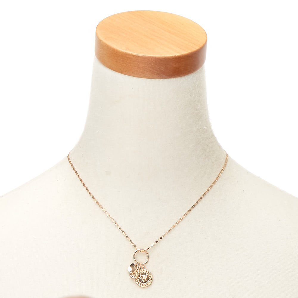 Gold Coin Pendant Necklace,
