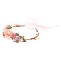 Bridal Flower Crown Ribbon Headwrap - Pink,