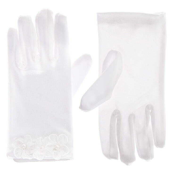 Claire's Gants satinés d’enfant d'honneur Club Claire's - Blanc