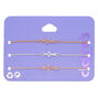 Mixed Metal Cross Chain Bracelets - 3 Pack,