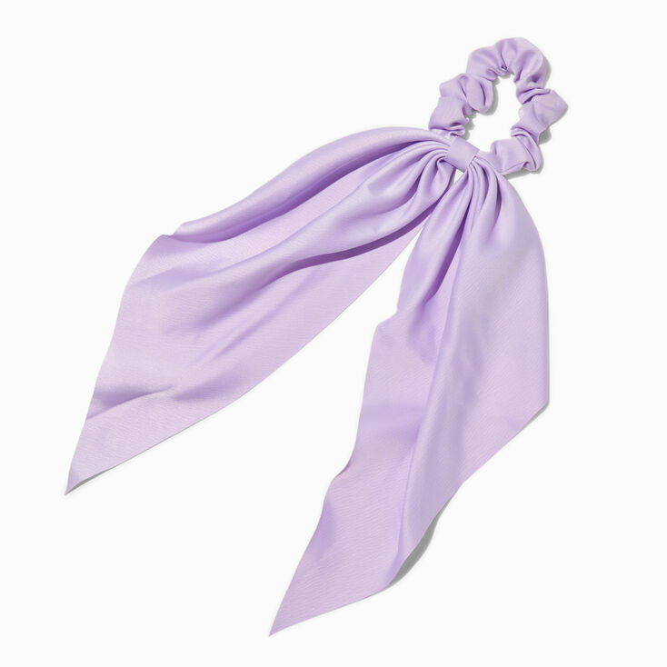 Lilac Satin Small Hair Scrunchie Scarf,