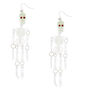 4&quot; Glow In The Dark Dangling Skeleton Drop Earrings - White,