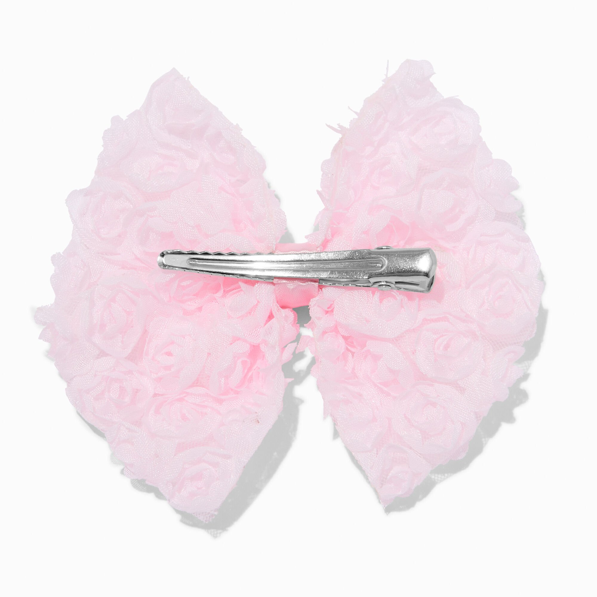 Claire's Club Pink Rose Hair Bow Clip,