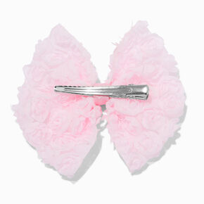 Claire&#39;s Club Pink Rose Hair Bow Clip,