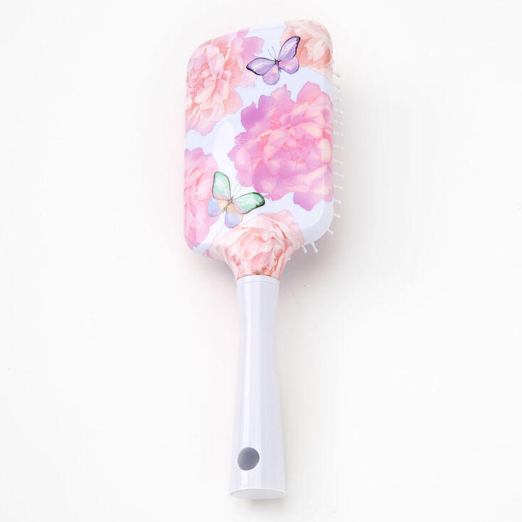 Brosse plate papillons et fleurs,