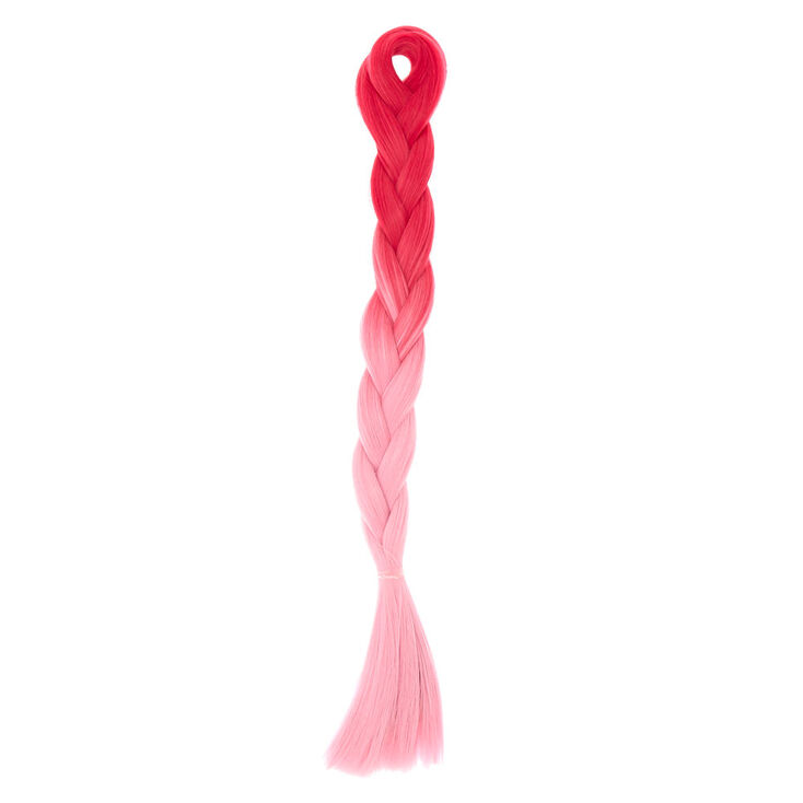 Ombre French Braid Faux Hair Extension - Pink | Claire's