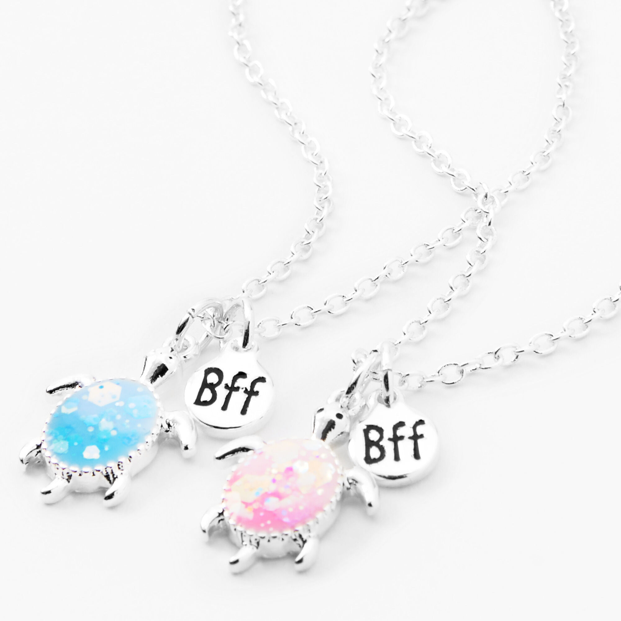 Best Friends Pink Blue Turtle Pendant Necklaces 2 Pack