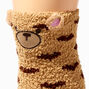 Fuzzy Brown Bear Over The Knee Socks,