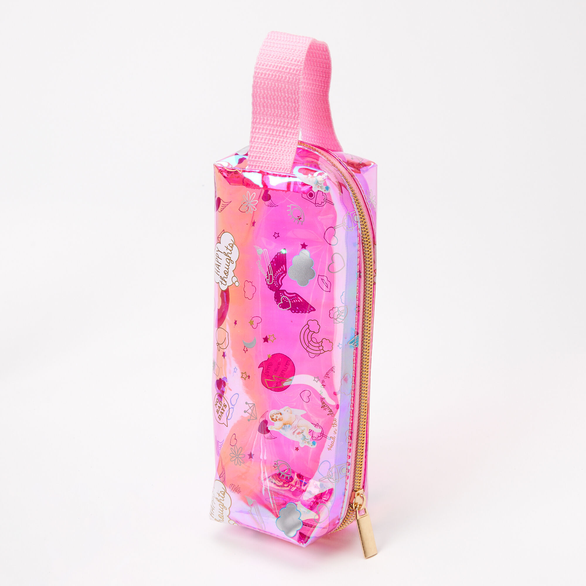 Head In The Clouds Tossed Icon Pencil Case - Pink,